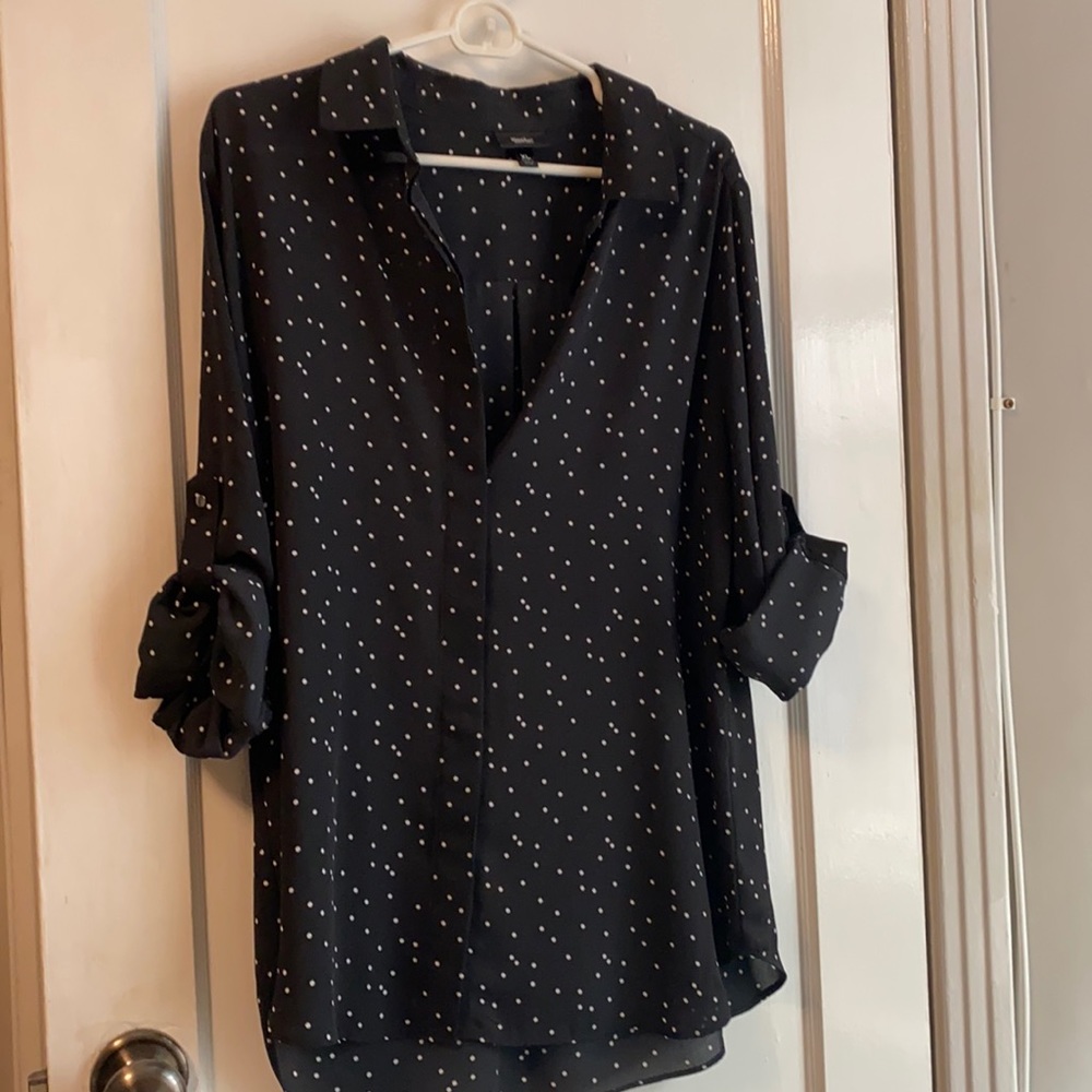 Cute black and white polka dot blouse